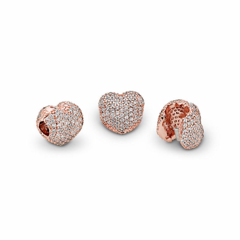 Pandora Australia Rose™ Pavé Open My Heart Clip | XAGVFD625